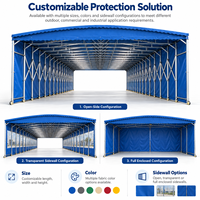 Auvent rétractable en bâche PVC avec structure en acier galvanisé, tente mobile pour entrepôt, restaurant, événements sportifs et extérieurs