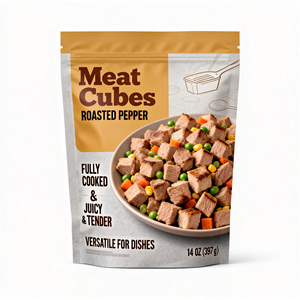 Sac <span class=keywords><strong>de</strong></span> rétortification en aluminium à haute barrière personnalisé, résistant aux perforations et étanche pour l'emballage <span class=keywords><strong>de</strong></span> cubes <span class=keywords><strong>de</strong></span> viande - Product Image 1