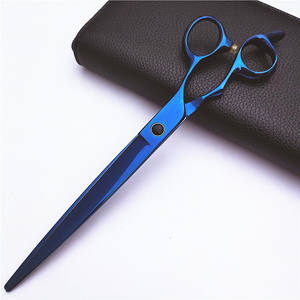 Tijeras azules de corte recto para mascotas, 7,5 pulgadas, acero 440C, tijeras de aseo para perros, herramientas profesionales para cortar el pelo de mascotas - Product Image 2