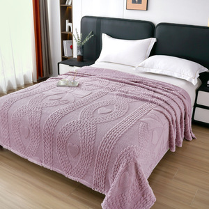 Jacquard Faleinel Double face épaissie couverture de sieste de bureau couleur unie conception transfrontalière pour la saison d'hiver en gros tricoté - Product Image 3