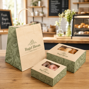 Custom Biodegradable Eco-Friendly Bakery Packaging Set Cake & Cupcake Box Pastry Bag Dessert <b>Container</b> Recyclable Wholesale - Product Image 4