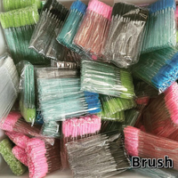 Brosse de mascara de haute qualité paillettes noir jaune rose bleu couleur baguettes de cils brosse à cils jetable