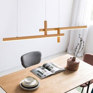 Luminaire suspendu créatif minimaliste à long lustre à LED pour éclairage de bureau Lampe pédante linéaire - Product Image 4