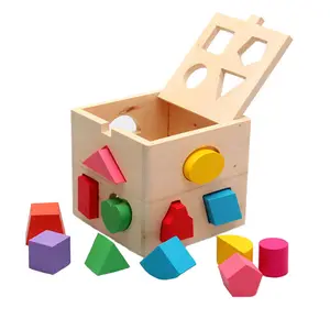 어린이 모양 매칭 게임 몬테소리 동전 상자 12 in 1 어린이를위한 다기능 장난감 조기 교육 나무 지능 보