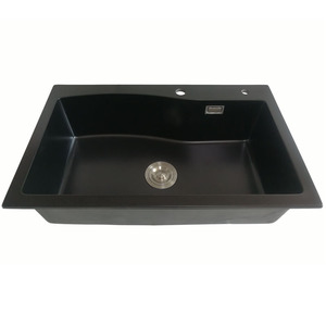 Bồn Rửa Nhà Bếp Bằng Đá Granite Tổng Hợp Thạch Anh Đen Chống Trầy Xước Hình Chữ Nhật Hiện Đại - Product Image 6