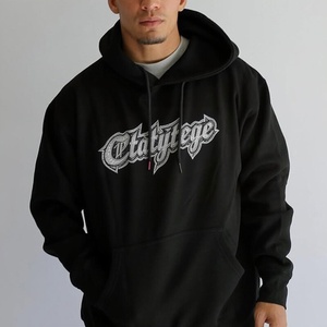 Sweat à capuche épais et oversize en molleton uni, personnalisable (impression et broderie), style streetwear vintage vieilli unisexe - Product Image 2
