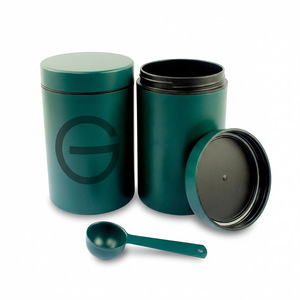 Boîte de rangement hermétique en acier inoxydable 304 pour poudre de protéines avec cuillère, pour usage en cuisine - Product Image 1