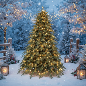 <span class=keywords><strong>Sapin</strong></span> de Noël pré-éclairé en PE et PVC mélangés avec lumières LED blanc chaud - Product Image 3