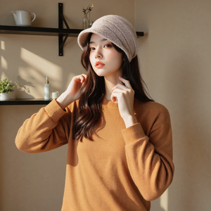 Bonnet en tricot moelleux uni pour femmes, bonnet d'hiver pour temps froid, bonnet ample et chaud pour la randonnée en plein air et la mode quotidienne - Product Image 4