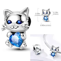 Nouveauté 2025 : Breloques Perles en Argent Sterling 925, Cœur Rose Lumineux, Pendentifs Plaqué Platine, Bijoux Classiques DIY pour Enfants