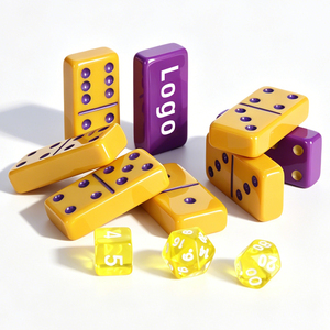 Jeu de dominos classique de voyage en résine acrylique colorée, 28 pièces personnalisées - Product Image 1