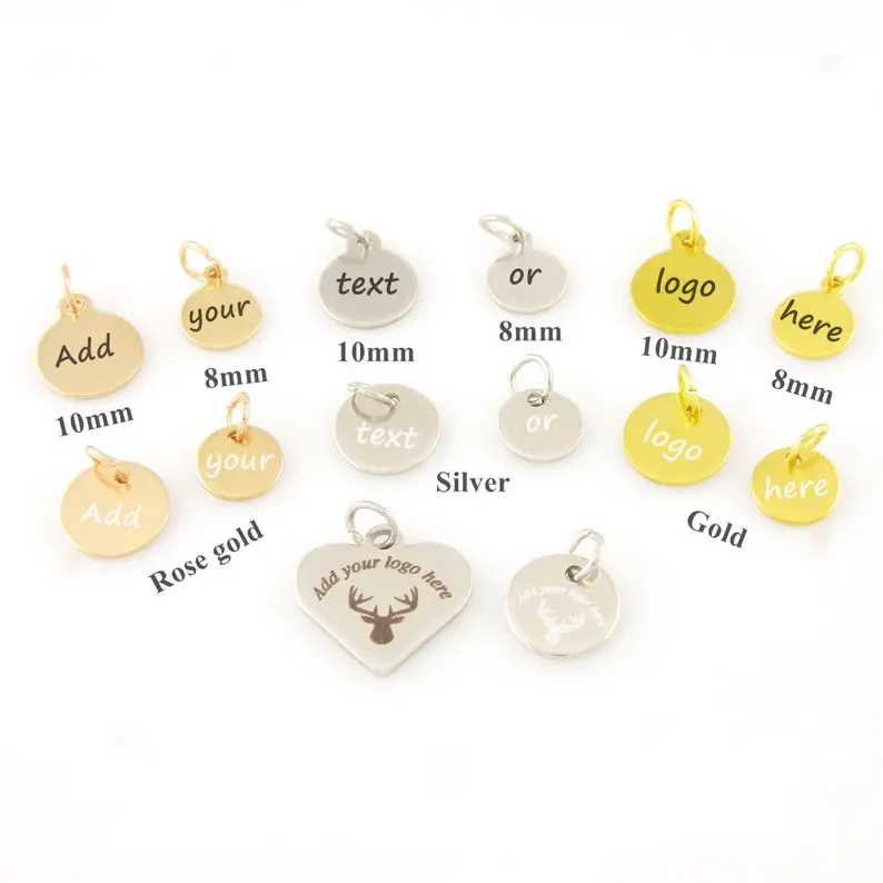 Custom Charms Merk Sieraden Tags Met Logo Custom Ketting Hanger 925 Sterling Zilveren Sieraden Logo Prijskaartjes Voor Sieraden