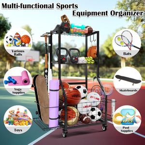 Estante para palos de golf, estante para balones de baloncesto y fútbol, estante multifuncional para almacenamiento de pelotas, equipo deportivo - Product Image 2