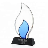 Nouveau Design de flamme en forme de torche, cadeaux d'anniversaire, médaille, vente en gros, Plaque de verre vierge, trophée de prix en cristal