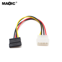 Magelei Kabel Adaptor Daya, Adapter Hard Drive 20CM Molex 4 Pin IDE Ke SATA 15 Pin HDD Pria Ke Wanita Molex SATA