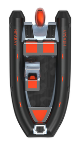 Bote inflable Hitabay para 3 adultos con piso de aluminio y fibra de vidrio, casco rígido, consola y motor fuera de borda - Product Image 6