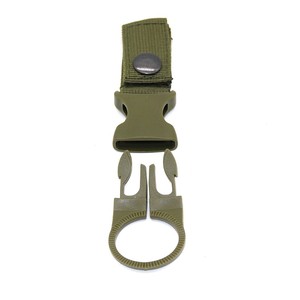 Sangle de fixation pour bouteille d'eau, équipement tactique, porte-boissons extérieur, capacité de charge 10 kg, couleur kaki, forme en D, matériau nickelé - Product Image 2
