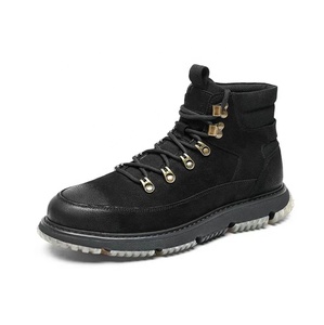Bottes Martin camouflage pour homme, style western, en coton, à lacets, mi-mollet, imperméables, avec semelle intérieure en caoutchouc pour la chaleur – Collection Automne - Product Image 1