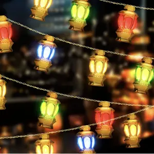 Top Sale 40 LED Ramadan Decorations Lantern String Lights 19.7 FT with USB and Battery Power For Home Backdrops Trees