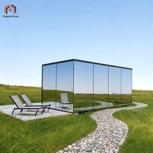Cabane en verre miroir préfabriquée de rêve, villa de camping moderne en pleine campagne, maison mobile, hôtel en verre miroir - Product Image 1