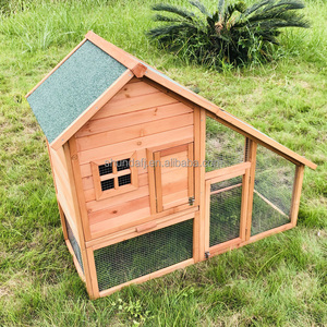 SDR004 Luxury Modern Sustainable Wooden Rabbit Hutch Horizontal <b>Sliding</b> Closure Roof Large Breed Size Pet House - Product Image 5