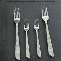Ensemble de couverts en acier inoxydable poli miroir, couteaux à dîner, fourchettes, cuillères, cuillères à salade, cuillères à dessert, cuillères à thé, ustensiles pour la maison et les fêtes