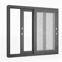 Fabricant de fenêtres en verre trempé à double vitrage Fenêtres noires Fenêtre coulissante en aluminium à impact d'ouragan