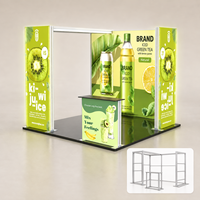 Support d'affichage réutilisable en aluminium de haute qualité JC pour toile rétroéclairée, toile de fond pour stand d'exposition, présentoir de salon professionnel