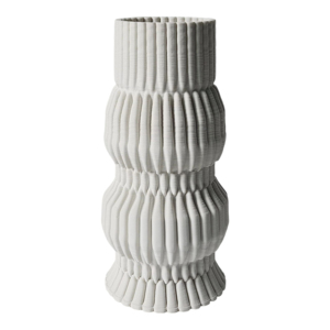 Vaso Cilindrico in Ceramica 3D Texturizzato, Vaso Scultoreo Verticale a Più Livelli per Soggiorno e Arredamento Casa - Product Image 1