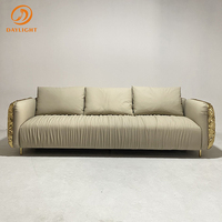 Luxus Couch Wohnzimmer Sofa Metall Messing Leder Sofa Set moderne Möbel Wohnzimmer