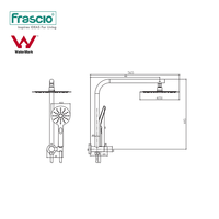 Frascio filigrane Chrome ensemble de douche pluie double douche barre coulissante colonne bain pluie tête 8/10/12 pouces ensemble de pommeau de douche