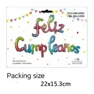 Globo de Papel de Aluminio con Letras Cursivas en Español Feliz Cumpleaños, Set de Pancarta Decorativa para Fondo de Fiesta - Product Image 4