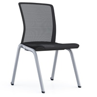 Chaise de bureau pliable empilable à dossier en maille et accoudoirs en plastique, design moderne pour salles de conférence et bibliothèques