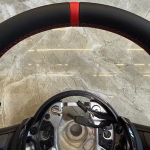 Volant <span class=keywords><strong>sport</strong></span> en cuir avec surpiqûres rouges personnalisées pour <span class=keywords><strong>BMW</strong></span> E60 F20 F30 F34 G20 E92 F15 F32 E82 G02 G31 340i - Product Image 6