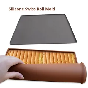 Tapis à rouler en silicone Planche à pâtisserie étanche et tapis à gâteau à la farine Tapis de four pour boule de riz pour moule à rouleaux suisses et tampons - Product Image 5