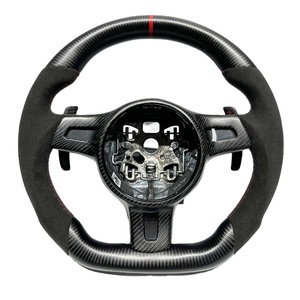 Volant de voiture sport personnalisé en carbone noir mat pour les modèles 718 918 997 991 Boxster Cayman - Product Image 1