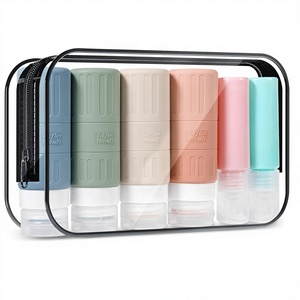 Ensemble de voyage JAMATA, 16 pièces, bouteilles en silicone de 100 ml, rechargeables, sans BPA, shampooing, lotion, gel douche, <span class=keywords><strong>kit</strong></span> de liquides pour <span class=keywords><strong>avion</strong></span>, voyage - Product Image 1