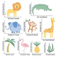 Autocollants muraux d'animaux de la jungle, autocollants muraux d'animaux de dessin animé pour chambre d'enfants, autocollants muraux décoratifs autocollants imperméables pour la maison