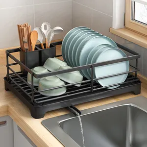 2024 hot selling Metal sink dish drying rack kitchen organize holder drainer racks Tableware plate drain rack
