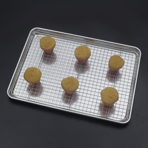 Mezzo foglio di alluminio <span class=keywords><strong>teglia</strong></span> <span class=keywords><strong>con</strong></span> cremagliera Set di cottura in metallo vassoio di cottura per il nome della torta <span class=keywords><strong>con</strong></span> <span class=keywords><strong>griglia</strong></span> di raffreddamento - Product Image 3