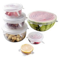 Couvercles extensibles réutilisables en Silicone, 6 pièces, produits alimentaires, extensibles