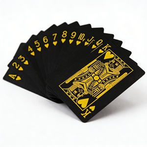 ชุดการ์ด 55 ชุดพร้อมกล่องแม่เหล็ก ชุดการ์ดกิจกรรมเพื่อการศึกษา การ์ดโป๊กเกอร์ 1 ใบ การ์ดแลกเปลี่ยน ชุดการ์ดโป๊กเกอร์ สีเหลืองดำ - Product Image 1