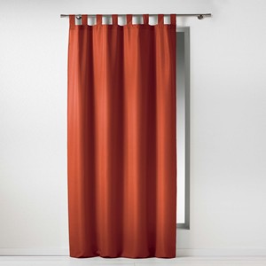 Cortina con ojales 140x260cm de poliéster liso color terracota naranja esencial - Product Image 1