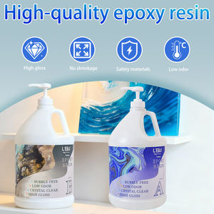 LEQU 1 Gallon Clear <b>Epoxy</b> Resin AB Adhesive Kit for Casting Coating Wood <b>Table</b> Crafts - Product Image 4