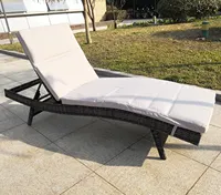 Cama de sol plegable para exteriores, mueble de ratán de plástico listo para usar en la piscina, oferta de verano