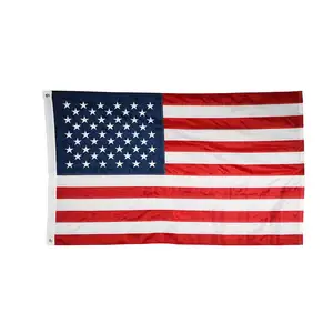 定制家居悬挂100% 棉3x5英尺户外重型美国国旗活动假日
