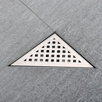 GUIDA 712323 71232302 Drain de sol de douche triangulaire en acier inoxydable brossé 304, design moderne, anti-odeur