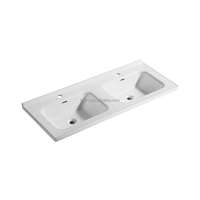 Nouvelle collection de lavabos doubles pour salle de bain, lavabos rectangulaires modernes, articles sanitaires en céramique