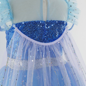 Nuovo arrivo Ice Queen Kids Party Dresses principessa festa di Halloween vestito da principessa con mantello - Product Image 4