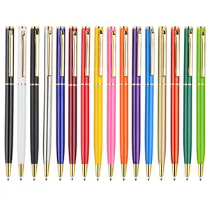 Promotional Metal Pens Slim Twist Ballpoint Pen For Hotel Wedding Gift Pen With Custom Logo